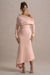 Lou | Pink One-Shoulder Asymmetric Maxi Dress
