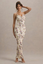 Luz | Lemon Floral Print Strappy Maxi Dress