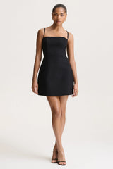 Veda | Black Square-Neck Mini Dress