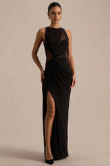 Opaline | Black Crew-Neck Maxi Dress