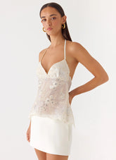 Elsas Sequin Top - Ivory