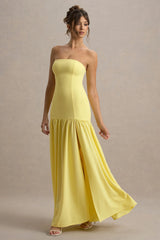 Penny | Lemon Bandeau Drop-Waist Maxi Dress