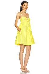 Poplin Lace Up Back V Wire Dress