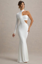 Socialite | White One-Sleeve Cut-Out Maxi Dress