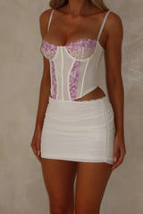 Annalise Mini Dress White & Purple