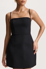 Veda | Black Square-Neck Mini Dress