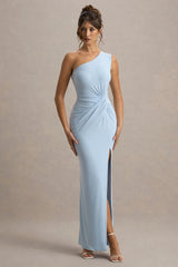 Galene | Powder Blue Asymmetric Wrap Maxi Dress