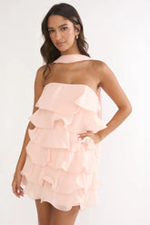 Love Note Strapless Layered Mini Dress Pink