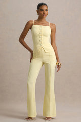 Jada | Lemon Tailored Flared-Leg Trousers
