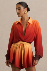 Rowan | Ombre Satin Shirt with Plunge Neckline