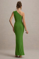 Galene | Green Asymmetric Wrap Maxi Dress