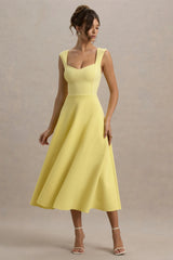 Andromeda | Lemon Sweetheart Midi Dress