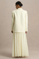 Spencer | Cream Chiffon Pleated Maxi Skirt