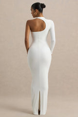 Light Year | White Maxi Dress with Asymmetric Neckline
