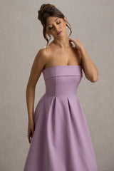 Annalise | Lilac Bandeau Skater Midi Dress