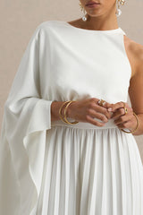 Paradise | White Cape-Sleeve Jumpsuit