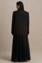 Spencer | Black Chiffon Pleated Maxi Skirt