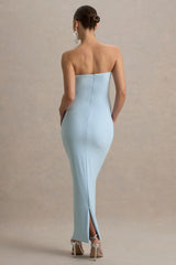 Juniper | Powder Blue Strapless Maternity Maxi Dress
