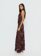Rousseau Halter Maxi Dress Espresso