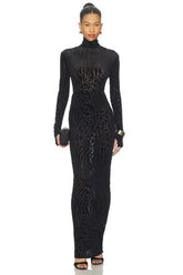 Animal Print Burnout Column Dress