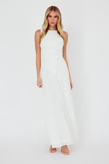 Ibis Pleat Detail Maxi Dress Off White