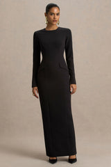 Vaila | Black High-Neck Maxi Dress