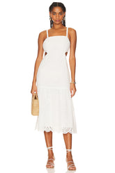 Viola Broidery Midi Dress