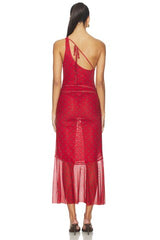 Polka Dot Asymmetric Dress