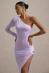 Astra | Lavender One-Shoulder Asymmetric Maxi Dress