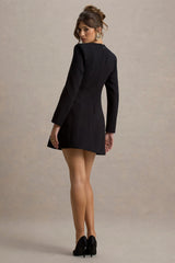 Sammie | Black & White Tailored Long-Sleeve Mini Dress