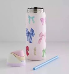 Owala "Girlhood" 32oz Free Sip Limited Edition UO Exclusive Multicolor Pink Bows