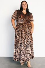 Leslie Velvet Maxi Dress | Black + Bronze