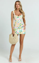 Square Neckline Dress in Le Citron Janice Mini Dress