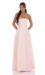 Sheen Empire Waist Maxi Dress in Pink