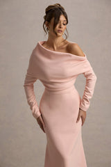 Lou | Pink One-Shoulder Asymmetric Maxi Dress