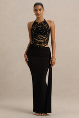 Joi | Black Maxi Skirt With Sash Detail