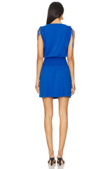 Surplice Smocked Waist Dress