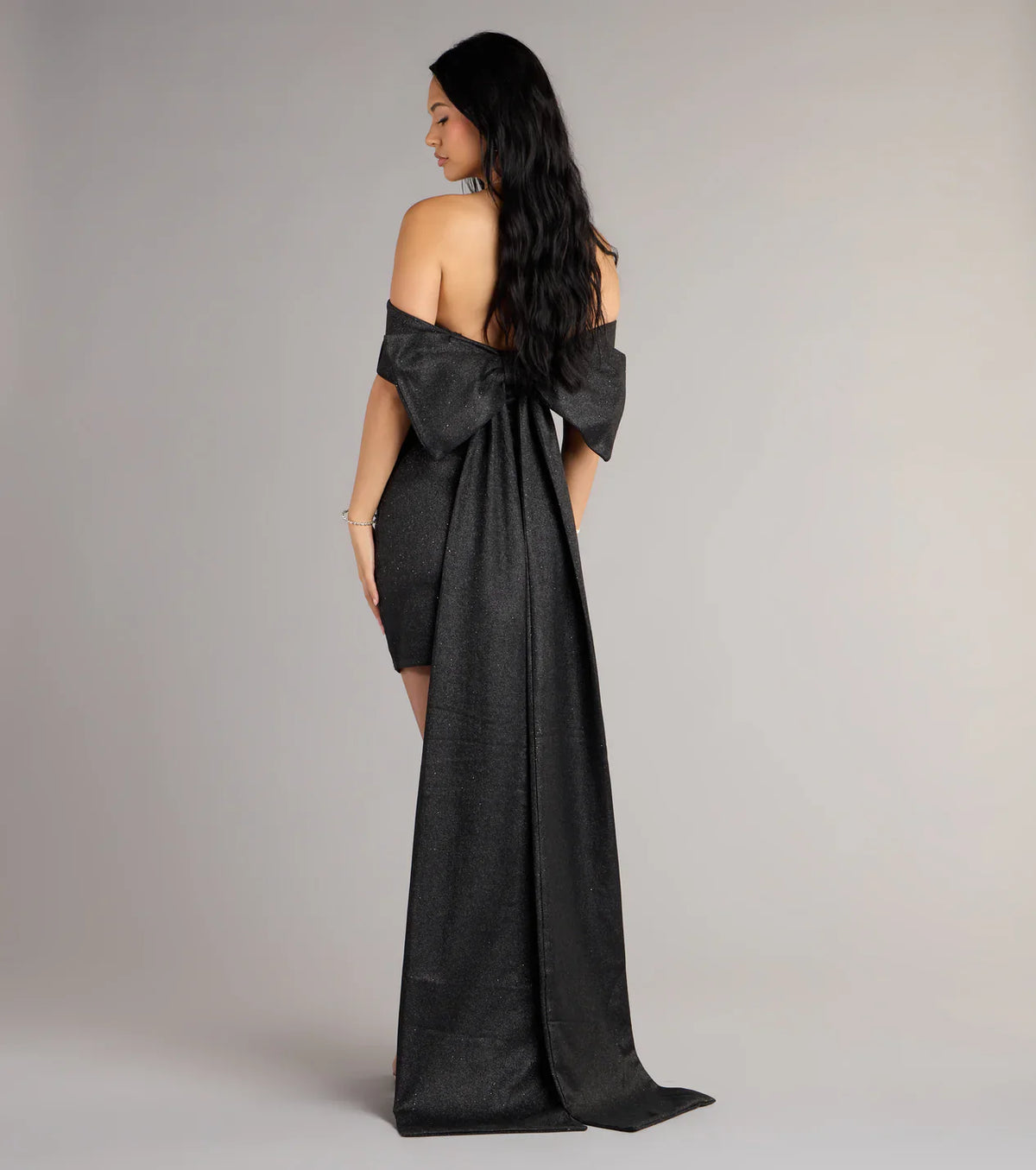 Lucinda Glitter Bow Mini Dress