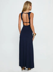 Frederica Plunge Maxi Dress Navy