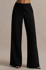Silvia | Black Straight-Leg Trousers