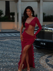 Elysia Maxi Dress Burgundy