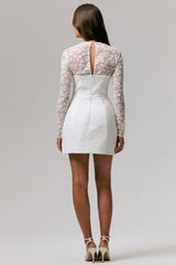 Bijou | White Lace Long-Sleeve Mini Dress