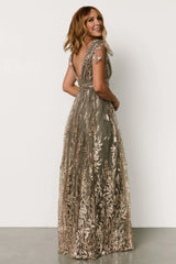 Karina Shimmer Gown | Eucalyptus + Rose Gold
