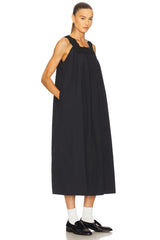 Midi Dress With Lace in Tech Poplin