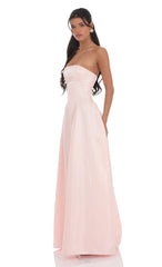 Sheen Empire Waist Maxi Dress in Pink