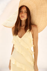 Ethereal Energy Halter Maxi Dress Yellow