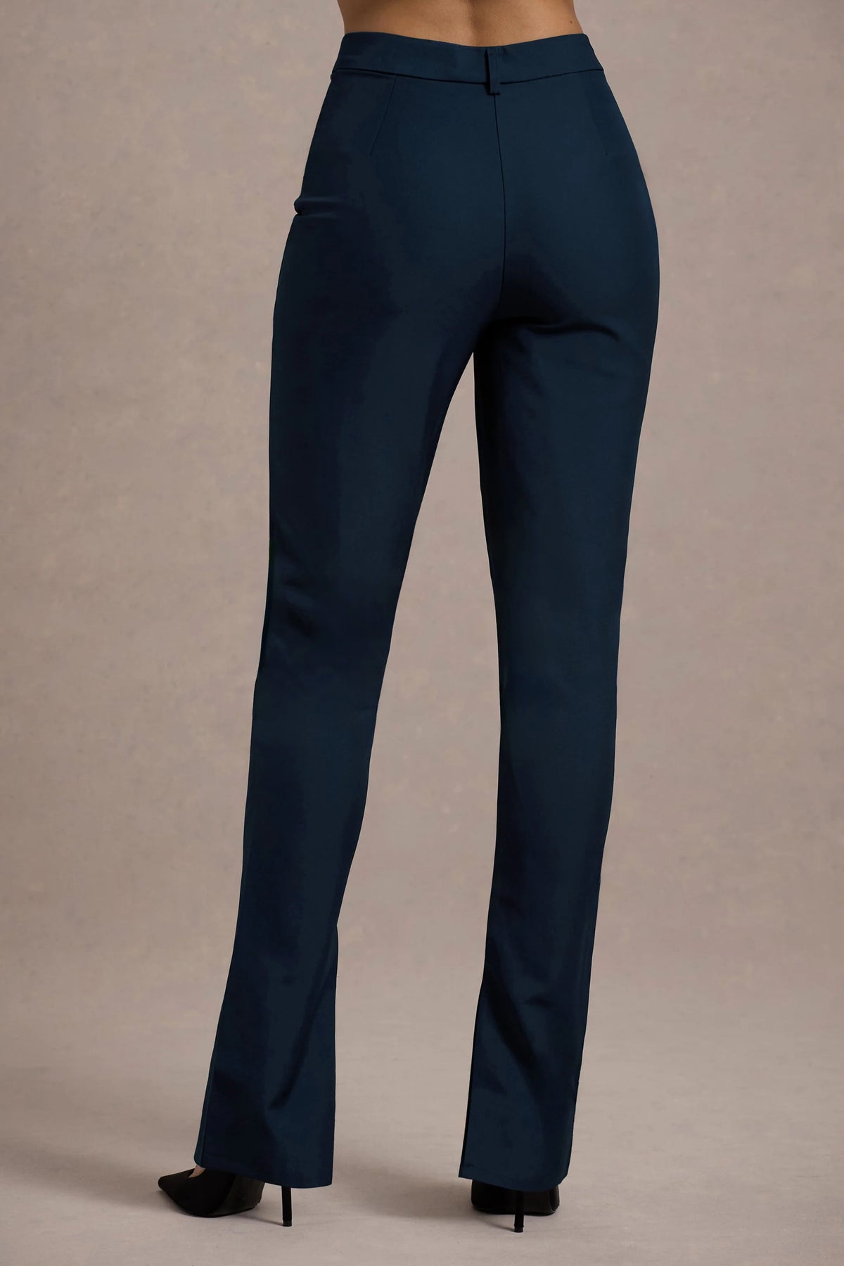Wonder Woman | Navy High Waist Tailored Trousers With Hem Split