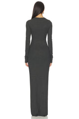 Long Sleeve Crewneck Butter Rib Maxi Dress