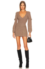 x REVOLVE Malina Deep V Neck Knit Dress
