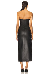 Eleni Faux Leather Midi Dress